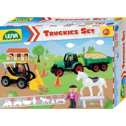 LENA Baby Truckies Farma set 2 pracovní vozidla s figurkami a doplňky