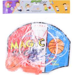 Basketbalový set deska 40x33cm s košíkem a míčem na košíkovou v sáčku