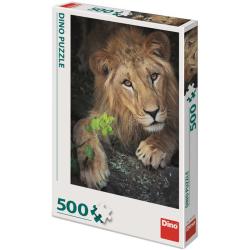 DINO Puzzle 500 dílků Lev Král zvířat foto 33x47cm skládačka
