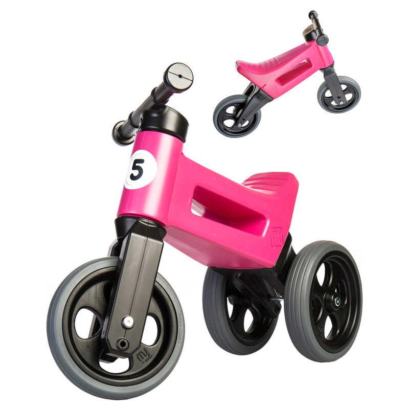 Odrážedlo Funny Wheels Rider Sport 2v1 dětské odstrkovadlo Růžové plast