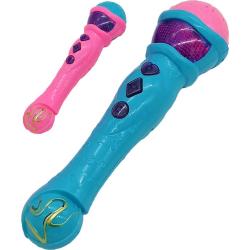 Mikrofon holčičí barevný 23cm na baterie Světlo Zvuk 2 barvy plast