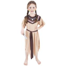KARNEVAL Šaty Indiánka s páskem vel. M (116-128 cm) 6-8 let E-obal *KOSTÝM*