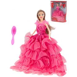 Panenka 29cm růžové plesové šaty set s hřebenem