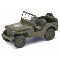 Auto vojenské kovové Jeep Willys MB 11cm zpětný chod