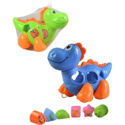 Dinosaurus baby vkládací set s 6 kostkami zvířátka 2 barvy plast