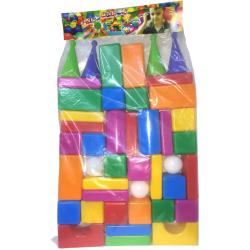 PL Stavebnice Baby soft maxi kostky barevné plastové set 43ks v sáčku