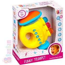 BAM BAM Trumpeta zábavná plastová s melodiemi pro miminko Zvuk