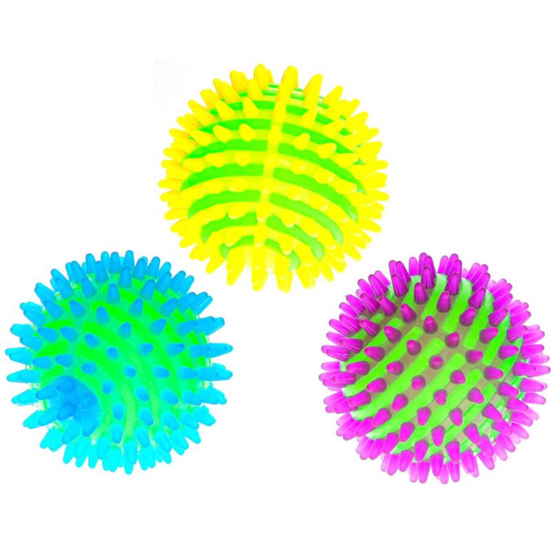 Hopík se soft bodlinkami skákací míček ježek na baterie Světlo 3 barvy