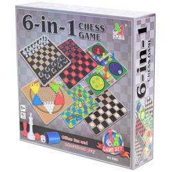 Hra soubor deskových her 6v1 v krabici *SPOLEČENSKÉ HRY*