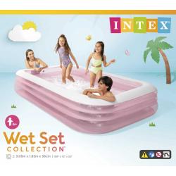 INTEX Bazén obdelníkový nafukovací Family 305x183cm růžový 58487