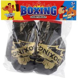Rukavice boxerské dětské černé s grafikou set 1 pár v sáčku