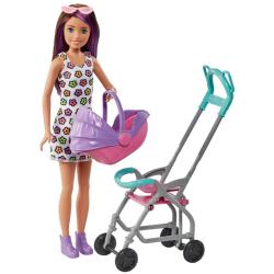 MATTEL BRB Barbie panenka chůva herní set s kočárkem a doplňky