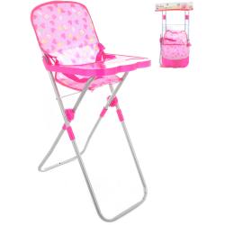 Jídelní židlička pro panenku miminko na krmení kovová v sáčku