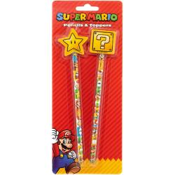 Školní dětský set 2 obyčejné tužky + topper Super Mario potřeby pro školáky