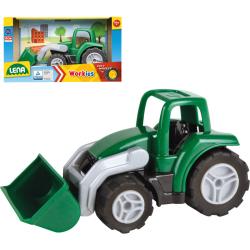 LENA Workies auto traktor baby 14cm pracovní stroj se lžící zelený plast