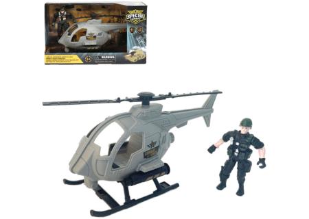 Vojenská army sada helikoptéra s figurkou vojáka plast v krabici