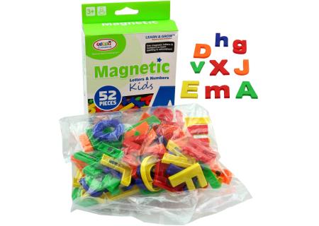 Písmenka magnetická barevná set 52ks abeceda v sáčku plast