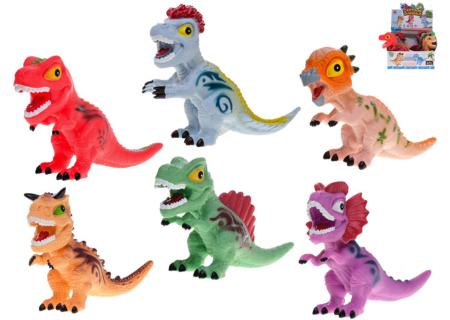 Dinosaurus veselý pravěký ještěr pískací soft zvířátko 6 druhů plast