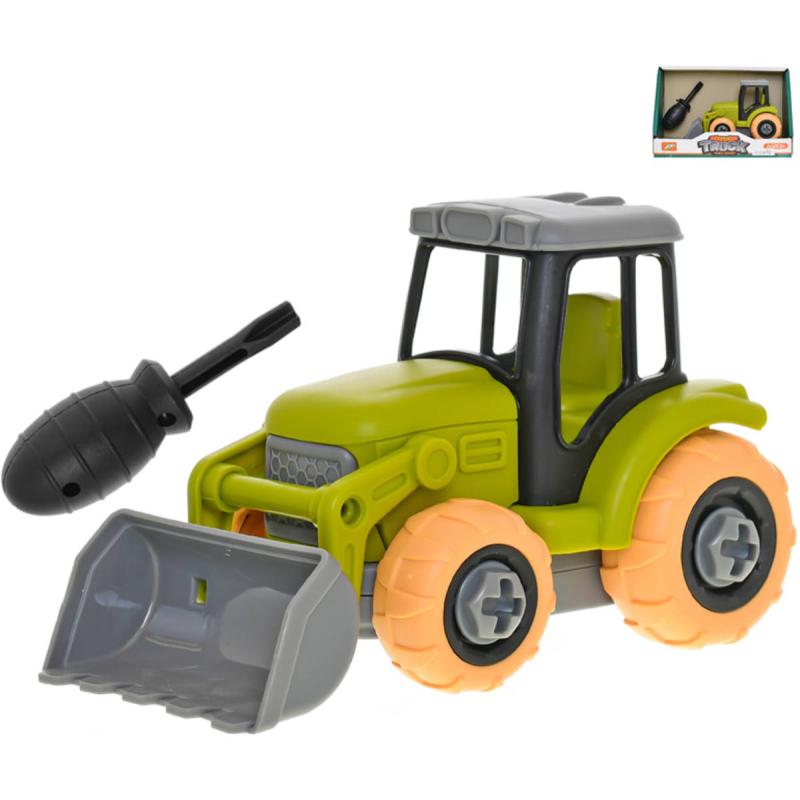 Traktor montážní šroubovací set s nástrojem volný chod plast v krabici