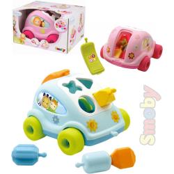 SMOBY Cotoons Baby auto vkládačka autíčko vkládací telefon tahací 2 barvy plast