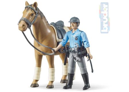 BRUDER 62507 Figurka policista herní set s koněm a doplňky