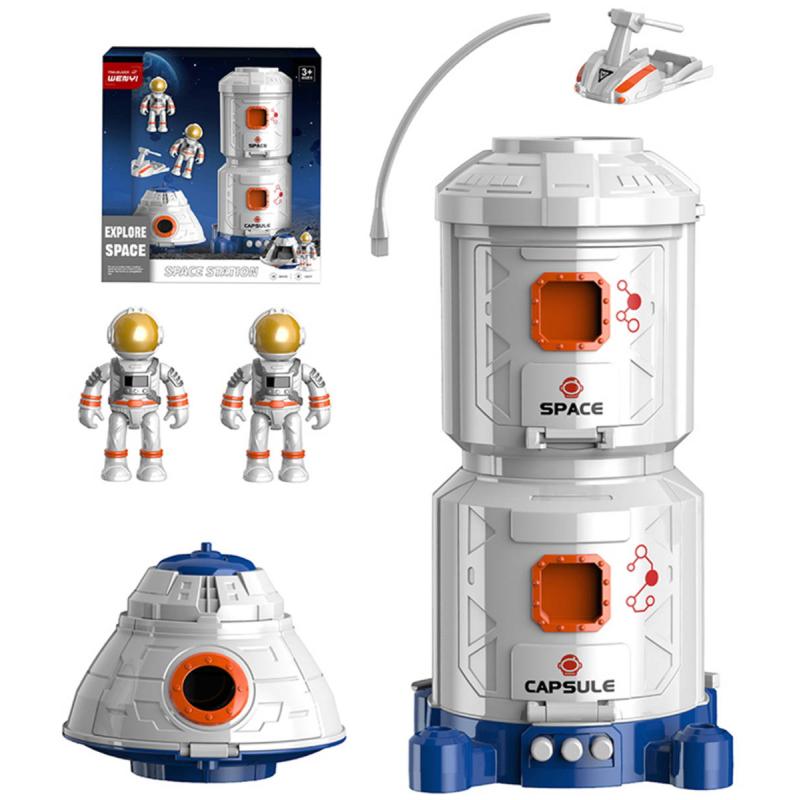 Stanice vesmírná herní set se 2 kosmonauty a doplňky na baterie Světlo