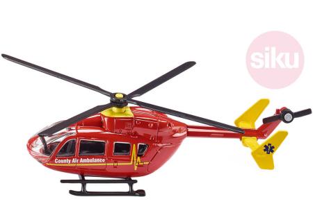 SIKU Vrtulník červený záchranářský ambulance model 1:87 kov 1647
