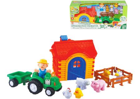 Baby set farmářský domek s traktorem a zvířátky na baterie Světlo Zvuk