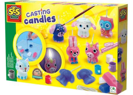 SES CREATIVE Výroba svíček třpytková zvířátka kreativní set v krabici