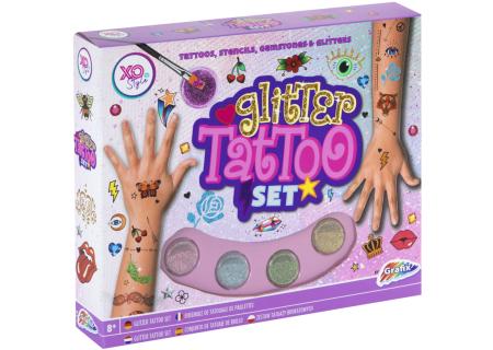 GRAFIX Tetovačky dětské holčičí se třpytkami set na výrobu tetování v krabici