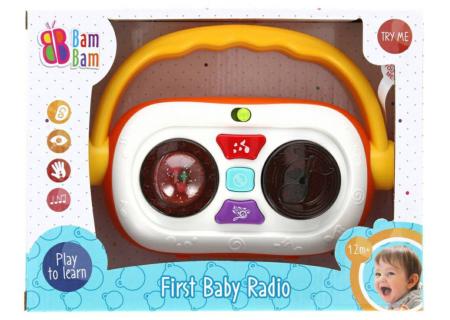 BAM BAM Baby rádio hudební interaktivní na baterie Světlo Zvuk 2 barvy plast