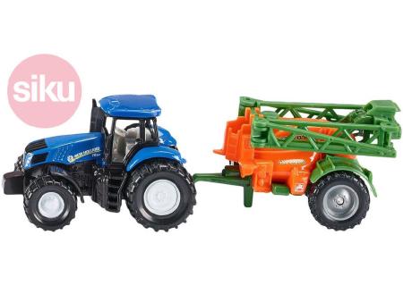 SIKU Model traktor s přívěsem na rozprašování hnojiva 1:87 kov