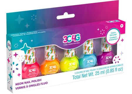 MAKE IT REAL Dětské laky na nehty neonové set 5 barev 40ml v krabici