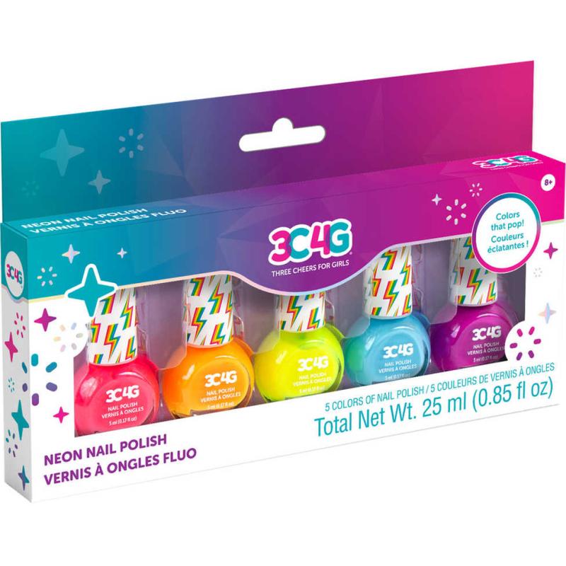 MAKE IT REAL Dětské laky na nehty neonové set 5 barev 40ml v krabici