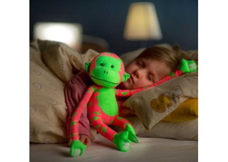 PLYŠ Baby opička svítící ve tmě 45cm růžovo-zelená usínáček fosforeskující