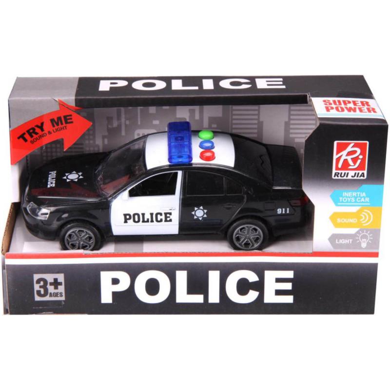 Auto policie černé na baterie Světlo Zvuk v krabici plast
