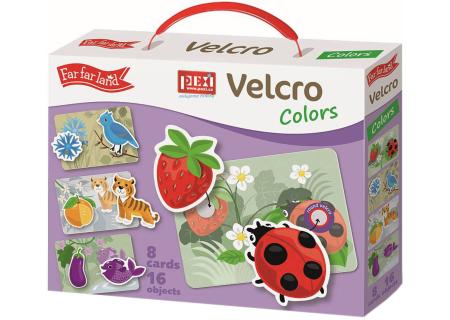 PEXI Velcro skládačky - Barvy (Colors) 24 dílků skládačka zvířátka v krabici