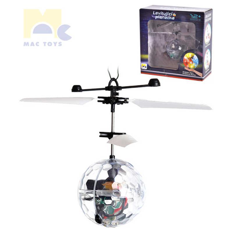 MAC TOYS Levitující planetka koule magická vrtulníková ovládání dlaní LED Světlo