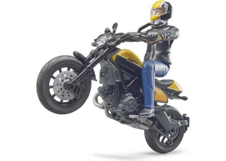 BRUDER 63053 Motocykl Ducati Scrambler Full Throttle set s figurkou motorkáře