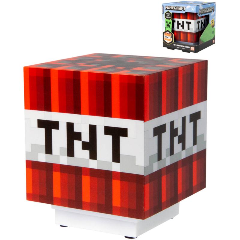 Světlo Minecraft TNT dekorativní lampa na baterie Světlo Zvuk