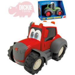 DICKIE Traktor Happy s očima 25cm volný chod 2 barvy plast