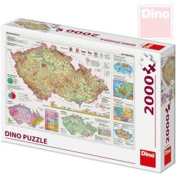 DINO Puzzle 2000 dílků Mapa České Republiky 97x69cm skládačka v krabici