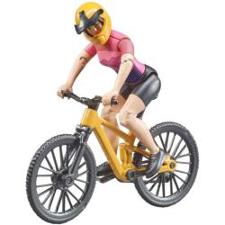 BRUDER 63111 Set figurka cyklistka s jízdním kolem s stojanem plast