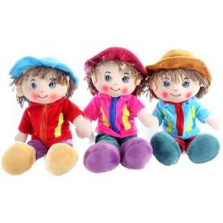 Panáček hadrová panenka 33cm látkový chlapeček s kloboučkem 3 barvy