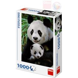 DINO Puzzle 1000 dílků Pandí rodina 47x66cm skládačka v krabici