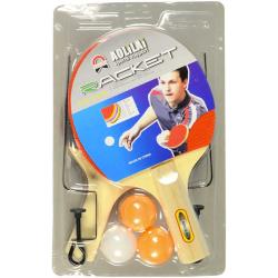 Pinpongový set pálka 2ks + míček 3ks s úchyty na síť na stolní tenis