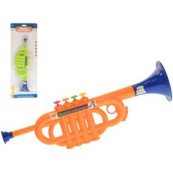 Trumpeta dětská plastová 35cm 2 barvy v sáčku *HUDEBNÍ NÁSTROJE*