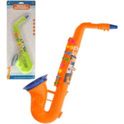 Saxofon dětský plastový 37cm 2 barvy v sáčku *HUDEBNÍ NÁSTROJE*