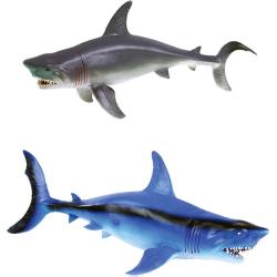 Zvířata žralok 34cm plastové figurky pískací zvířátka 2 barvy