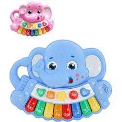 PL Baby pianko slon dětský keyboard na baterie Světlo Zvuk 2 barvy